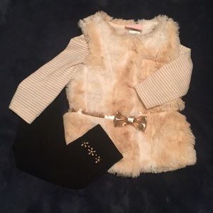 Toddler fur vest Outfit